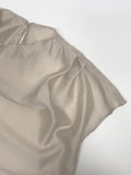 [Strap SET] Draped Shirred See-through Short Sleeve Blouse