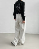 [unisex] Crown Two-Tuck Long Wide Pants