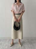 Silky Roll-up Overfit Short Sleeve Shirt