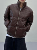 West High Neck Leather Bomber