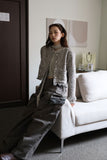 Leaf tassel tweed jacket