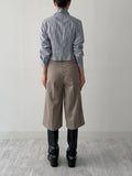 Minute Two-Pocket Pintuck Crop Shirt