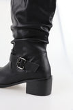 Daily shirring middle boots