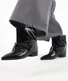 Wrinkle double wrap ankle boots