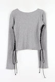 Ribbed side eyelet tee