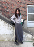 SIDE CUT MIDI SKIRT