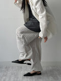 Sheer stripe parachute pants