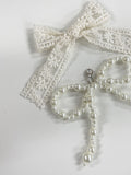 Lace & pearl ribbon shoes charm