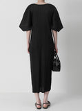 [Premium] Issey Pleats Kabra Sleeve Long One Piece