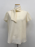 [Short Sleeve Version] Charming Tie Puff Blouse