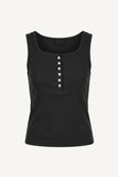 Button ribbed sleeveless