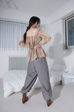 double waist pintuck slacks