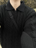 Rovin twist collar knit zip-up