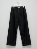 [unisex] Back pin tuck wide denim pants