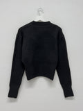 Zip-up round crop knit