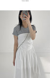 Shirring Smoke Tube Top One Piece