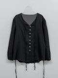 [Long Sleeve Ver.] Cheek strap long blouse