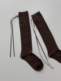 Ribbon Cashmere Plain Knee Socks