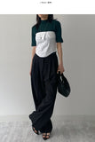 French Stripe Wide Slacks