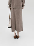 [Premium] Fair Turtleneck Whole Garment Wool Set-up Skirt