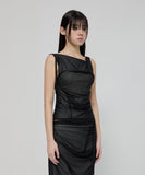 Draped Mesh Layered Sleeveless