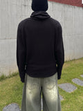 Mohair balaclava hood knit