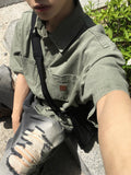 Sus patch work half shirt