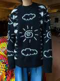 Cloud brush graphic knit