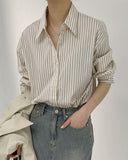 Warm Multi Stripe Loose Fit Shirt