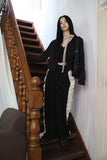V-neck slim tweed jacket
