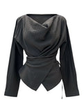 Paper See-through Wrap Blouse