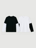 Color Matching Layered Basic Long Sleeve