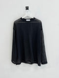 Texture See-through Knit Long-Sleeved T-Shirt