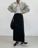 Slit slacks long skirt