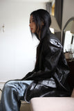 Glossy Cracked Leather Jacket