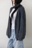 No-button soft fur cardigan