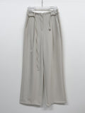 Hugo Belted One-Tuck Wide Slacks