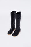 paper leather long boots