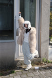 Padding reversible) hood fur jacket