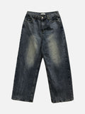 Crow crack curved denim pants