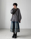 Block Stripe Balloon Shirt