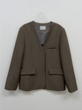 [Setup Available/Three-Piece] Bird No-Collared Loose-Fit Jacket