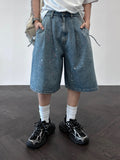 Graffiti denim half pants