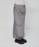 Draped Mesh Layered Long Skirt