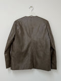 Hunt No Collar Loose Fit Leather Jacket