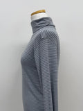 Clip Stripe Mock Neck T-Shirt