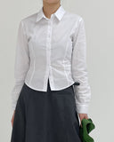 Geeks Pintuck Crop Shirt