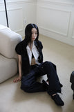 rivet zipper pants