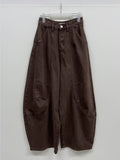 Curved Balloon Wide Denim Pants