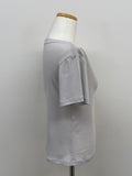 Rose Ribbed Boat Neck Short Sleeve T-shirt
